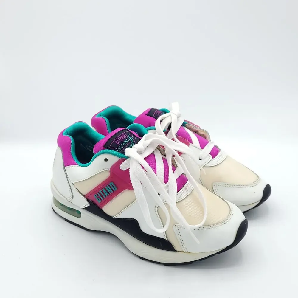 Gitano Techna-Fit  Tennis White purple women's size 5.5